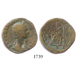 Roman Empire, bronze sestertius, Orbiana (wife of Severus Alexander), 225-235 AD, rare.