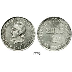 Brazil, 2000 reis, 1911.