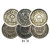 Image 1 : Lot of 3 Bogota, Colombia, 1 reales / 1 decimo: 1852, 1853, 1854.
