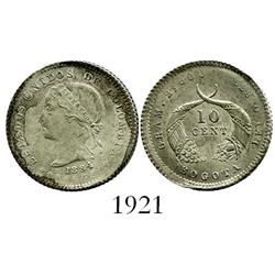 Bogota, Colombia, 10 centavos, 1884.