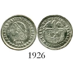 Medellin, Colombia, 1/2 decimo, 1871.