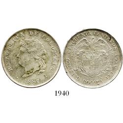 Bogota, Colombia, 50 centavos, 1887, "Cocobola," 2/2 in 12,500.