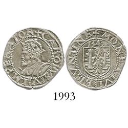 Besancon, Franche-Comte, France, silver karolvs, Charles V, 1542.
