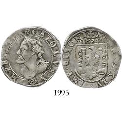 Besancon, Franche-Comte, France, teston or 8 gros, Charles V memorial, 1624.
