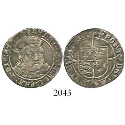 London, England, groat, Henry VIII (third coinage), mintmark lis (1544-7).