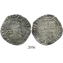 London, England, shilling, James I, second coinage, mintmark lis (1604-5).