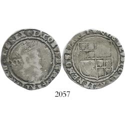 London, England, shilling, James I, second coinage, mintmark escallop (1606-7).