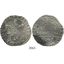 Bridgnorth-on-Severn(?), England, half crown, Charles I, mintmark plume, dated 1646, very rare.