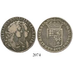 London, England, half crown, William and Mary, 1689 (first reverse).