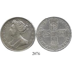London, England, half crown, Anne, 1703, with VIGO below bust.