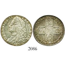 London, England, shilling, George II, 1745, LIMA below bust.