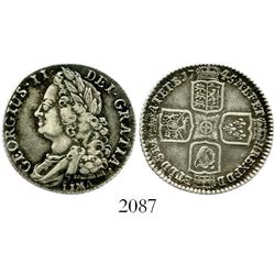 London, England, shilling, George II, 1745, LIMA below bust.