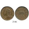 Image 1 : Ireland, copper "gunmoney" shilling, James II, 1690 (May), encapsulated MS-62 BN.