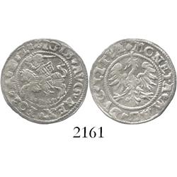 Lithuania, half groschen (pusgrasis), Sigismund II, 1545, very rare first date.