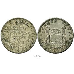 Mexico City, Mexico, pillar 8 reales, Charles III, 1771FM.