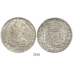 Mexico City, Mexico, bust 8 reales, Charles III, 1775FM.