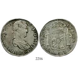 Zacatecas, Mexico, bust 8 reales, Ferdinand VII, 1821RG.