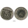 Image 1 : Zacatecas, Mexico, 8 reales, 1875JA, with chopmarks and inkstamp.