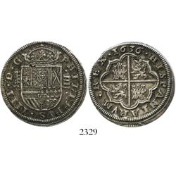 Segovia, Spain, milled 4 reales, Philip IV, 1636R.