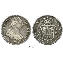 Madrid, Spain, bust 4 reales, Charles III, 1775PJ.