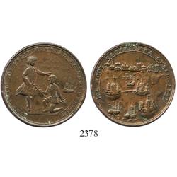 Great Britain, copper Admiral Vernon medal, Vernon and Blas, Cartagena, 1741.