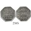 Image 1 : Jamaica Street Car Company, silver token for 1 fare (1876-97).