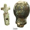 Image 1 : Lot of 2 bronze/brass artifacts: sword pommel and stop-cock.