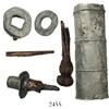 Image 1 : Wooden-handled pewter "clyster" (enema) pump in 6 parts, rare.