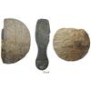 Image 1 : Lot of 2 wooden powder-keg ends with complete leather ladies shoe sole with heel.