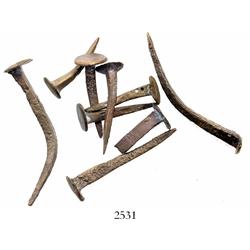 Lot of 9 small nails and spikes.
