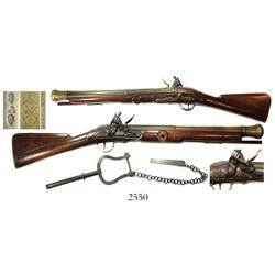 British East India Co. flintlock rail gun, maker Nock, dated 1802, in perfect working order, with mo
