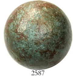 Small, bronze cannonball.