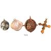 Image 1 : Lot of 4 small, copper/bronze, religious items: one cross and three medallions, Spanish colonial (16