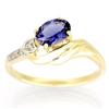 Image 1 : 0.94Ct Natural Iolite & Diamond Solid 9K Ring (JEW-9181X)