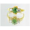 Image 1 : 13ctw Lab Dia/Emerald 22k Gold Vermeil Ring (JEW-2384)