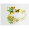 Image 2 : 13ctw Lab Dia/Emerald 22k Gold Vermeil Ring (JEW-2384)