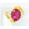 Image 1 : 18ctw Lab Dia/Ruby 22k Gold Vermeil Ring (JEW-2378)