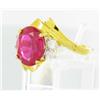 Image 2 : 18ctw Lab Dia/Ruby 22k Gold Vermeil Ring (JEW-2378)