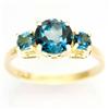 Image 1 : 2.20Ct London Blue Topaz Yellow 9K Gold Ring (JEW-9142X)