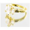 Image 2 : 13ctw Lab Diamond 22k Gold Vermeil Ring (JEW-2108)