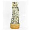 Image 1 : Rare White Buffalo Horn Scrimshaw Owl (CLB-582)