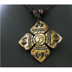 Tibet Handcarved Bone Pendant Necklace (ANT-933)