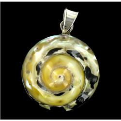 Sterling Shell Round Pendant (JEW-2022)