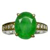 Image 1 : 2.05ctw Diffushion Jade White Gold Vermeil Ring (JEW-2296)