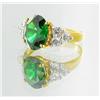 Image 2 : 14ctw Lab Dia/Emerald 22k Gold Vermeil Ring (JEW-2353)