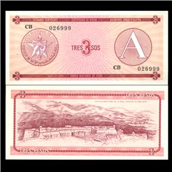 1985 Cuba 3P Foreign Exch Crisp Unc Note Ser A (CUR-05959)