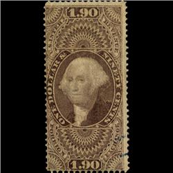 1860s US Revenue Stamp $1.90 Foreign Exchange (STM-1497)