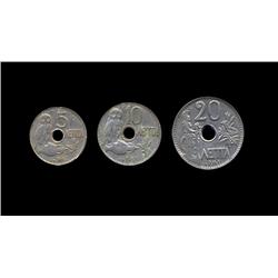 1912 Greece Owl Set 3 Pcs Higher Grade (COI-7385)