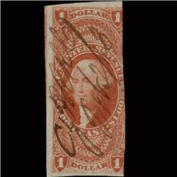 1860s US Revenue Stamp $1 Imperf Lease (STM-1372)