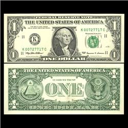 1999 $1 Federal Reserve Note Crisp Unc FANCY # (CUR-05982)